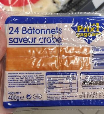 Bâtonnets saveurs crabe