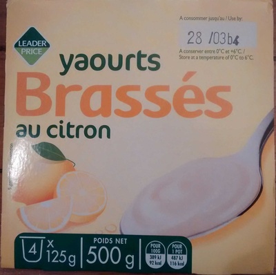 Yaourts Brassés au Citron