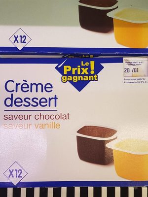 Crème dessert chocolat et vanille