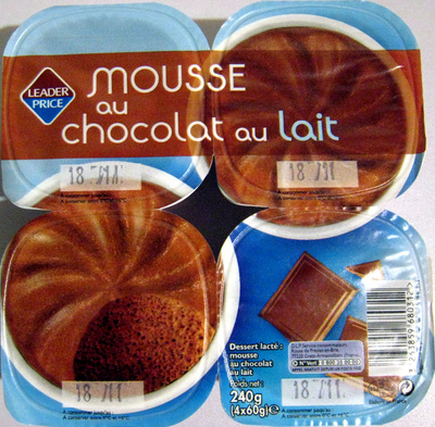 Mousse au chocolat au lait Leader Price