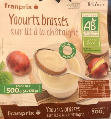 Yaourts brassés sur lit à la châtaigne