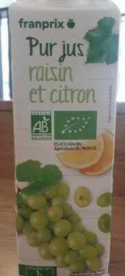 Pur jus raisin et citron front packaging