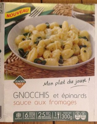 gnocchi et épinards sauce aux fromages