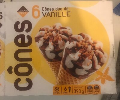 6 cônes duo de vanille front packaging