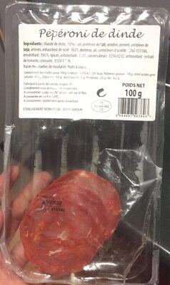 Pépéroni de dinde front packaging