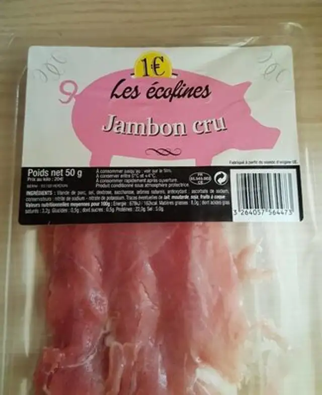 Jambon cru front packaging