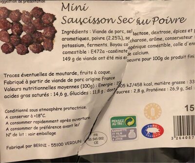 Saucisson sec au poivre