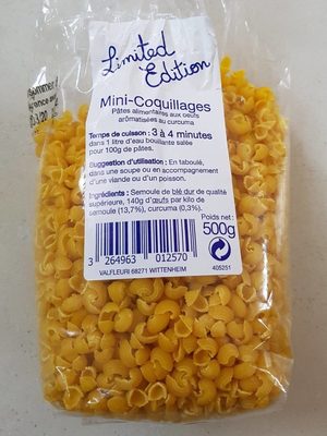 Mini-coquillages, pâtes aromatisées