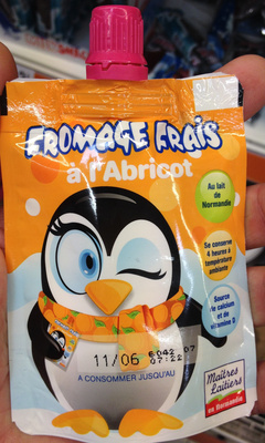 Fromage frais à l'abricot front packaging