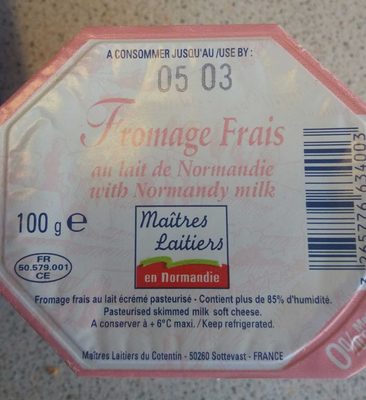 Fromage frais au lait de Normandie 0% M.G.