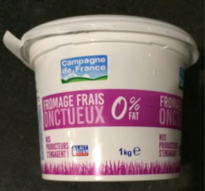 Fromage frais onctueux 0% front packaging