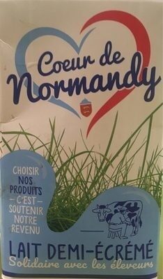 Lait demi-ecreme front packaging