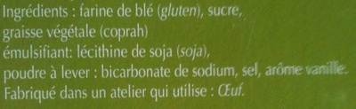 Cônes ingredients label