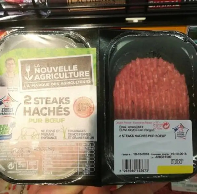 2 steak haché pur bœuf front packaging
