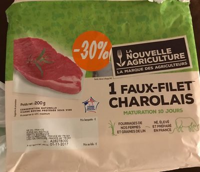 1 Faux-filet charolais front packaging