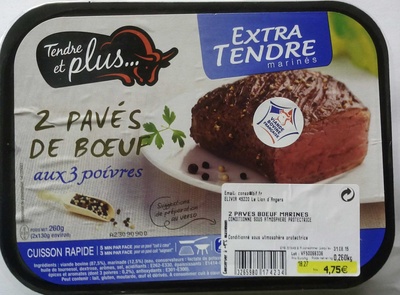 2 pavés de boeuf aux 3 poivres