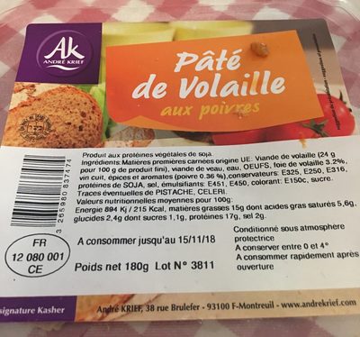 Pâté De Volaille Aux Poivres