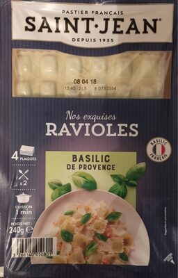 Ravioles au Basilic front packaging