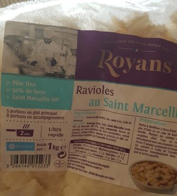 Ravioles au st Marcellin front packaging