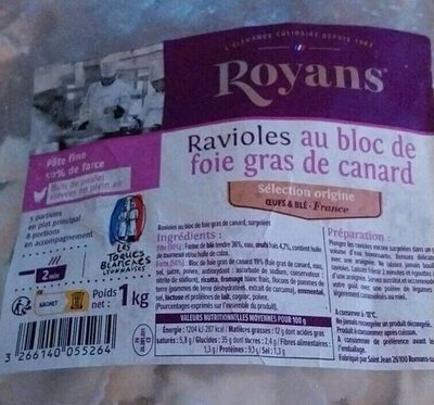 Ravioles au bloc de foie gras de canard