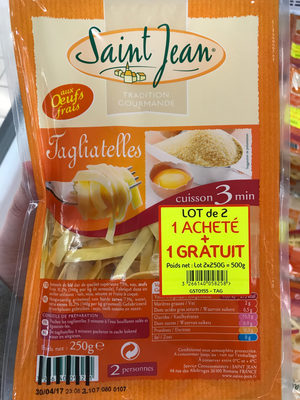 Tagliatelles aux oeufs frais (lot de 2)