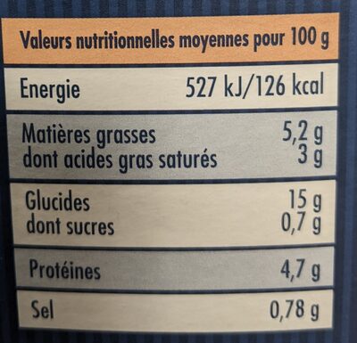 Risotto crevettes safran & parmesan nutrition facts table