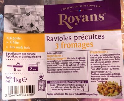 Ravioles précuites 3 fromages