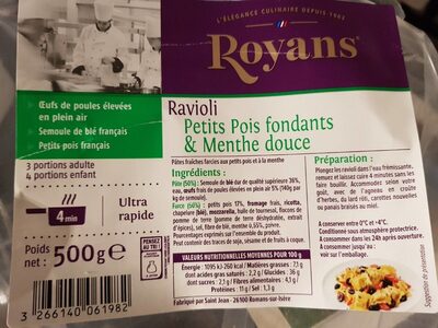 Ravioli Petits Pois fondants et Menthe douce