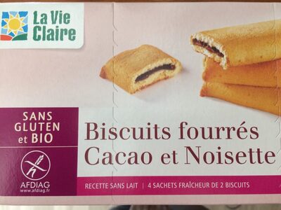 Biscuits fourrés cacao et noisette