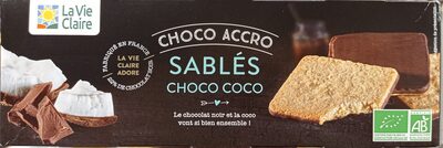 Sablés noix de coco nappés chocolat front packaging