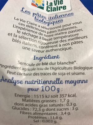 Pates alphabet ingredients label