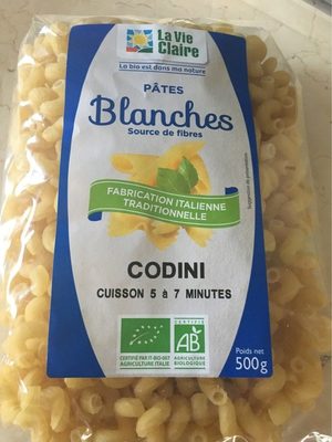 Pâtes blanches Codini front packaging