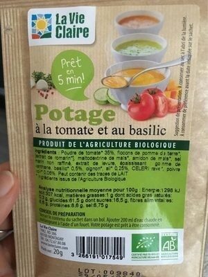 Potage a la tomate et au basilic
