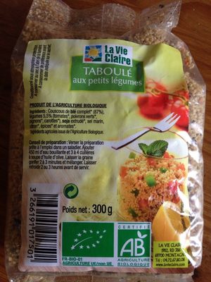 Taboulé aux petits legumes front packaging