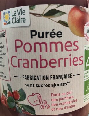 Puree pommes cranberries front packaging