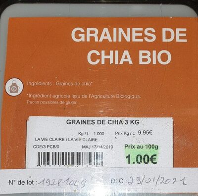 Graines de chia bio front packaging