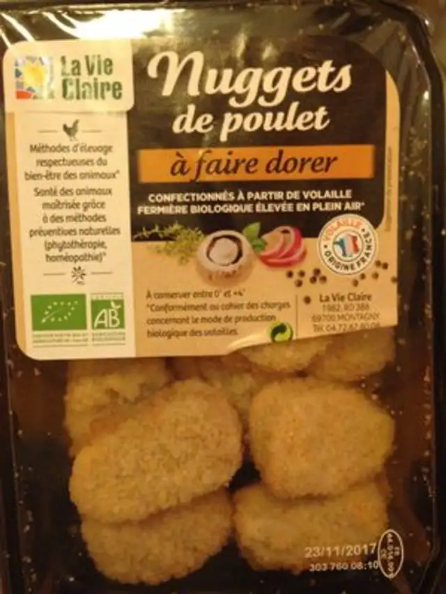 Nuggets de poulet front packaging