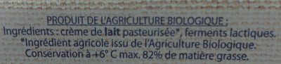 Beurre De Baratte Doux ingredients label