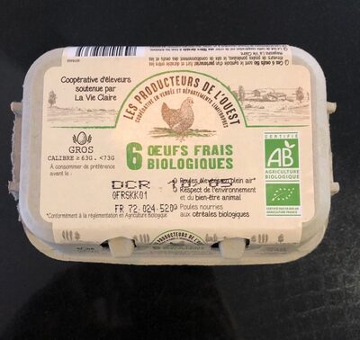 6 oeufs frais biologiques