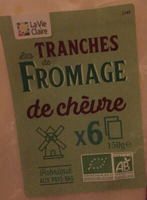 Les tranches de fromage de chèvre front packaging