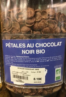 Pétales au chocolat noir bio