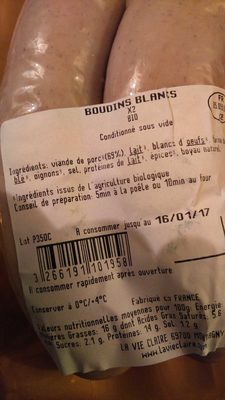 Boudin blanc front packaging
