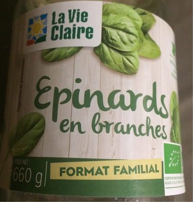 Épinards en branches bio front packaging