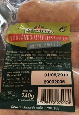 Petites andouillettes à griller front packaging