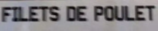 Filets de poulet ingredients label