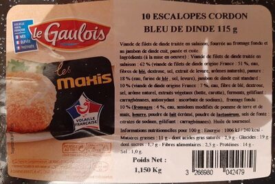 Escalope cordon bleu de dinde