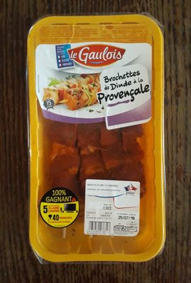 , Brochettes de dinde saveur provençale, la barquette 4 380 g