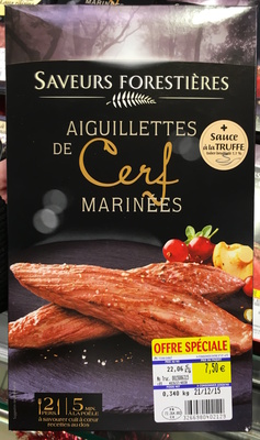Aiguillettes de Cerf marinées + sauce à la truffe