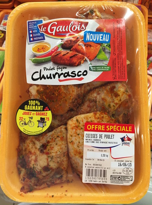 cuisses de poulet découpées facon churrasco