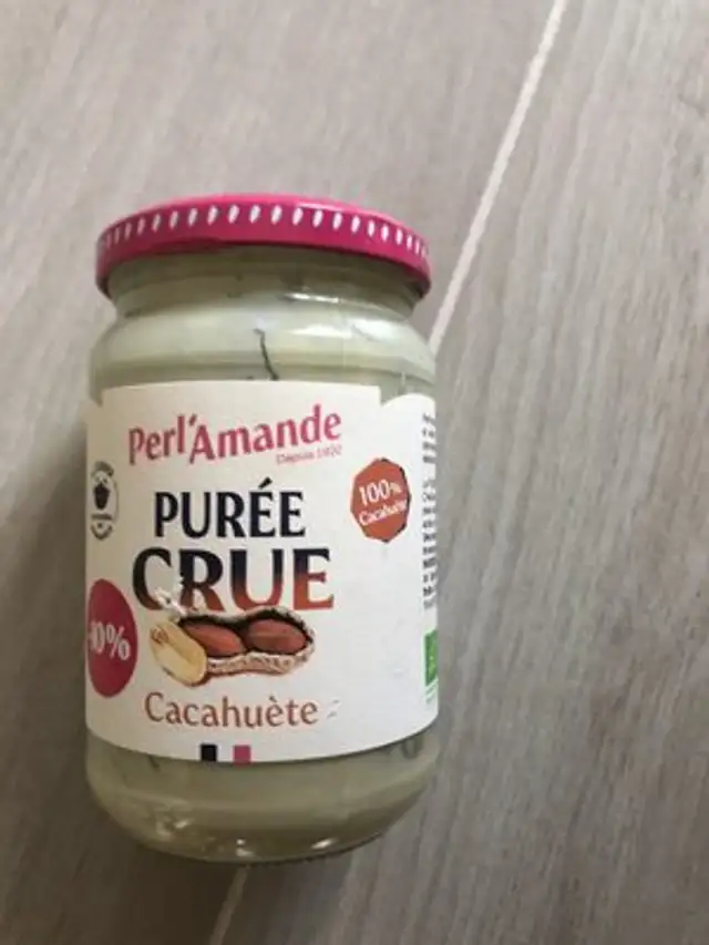 Purée crue cacahuète front packaging